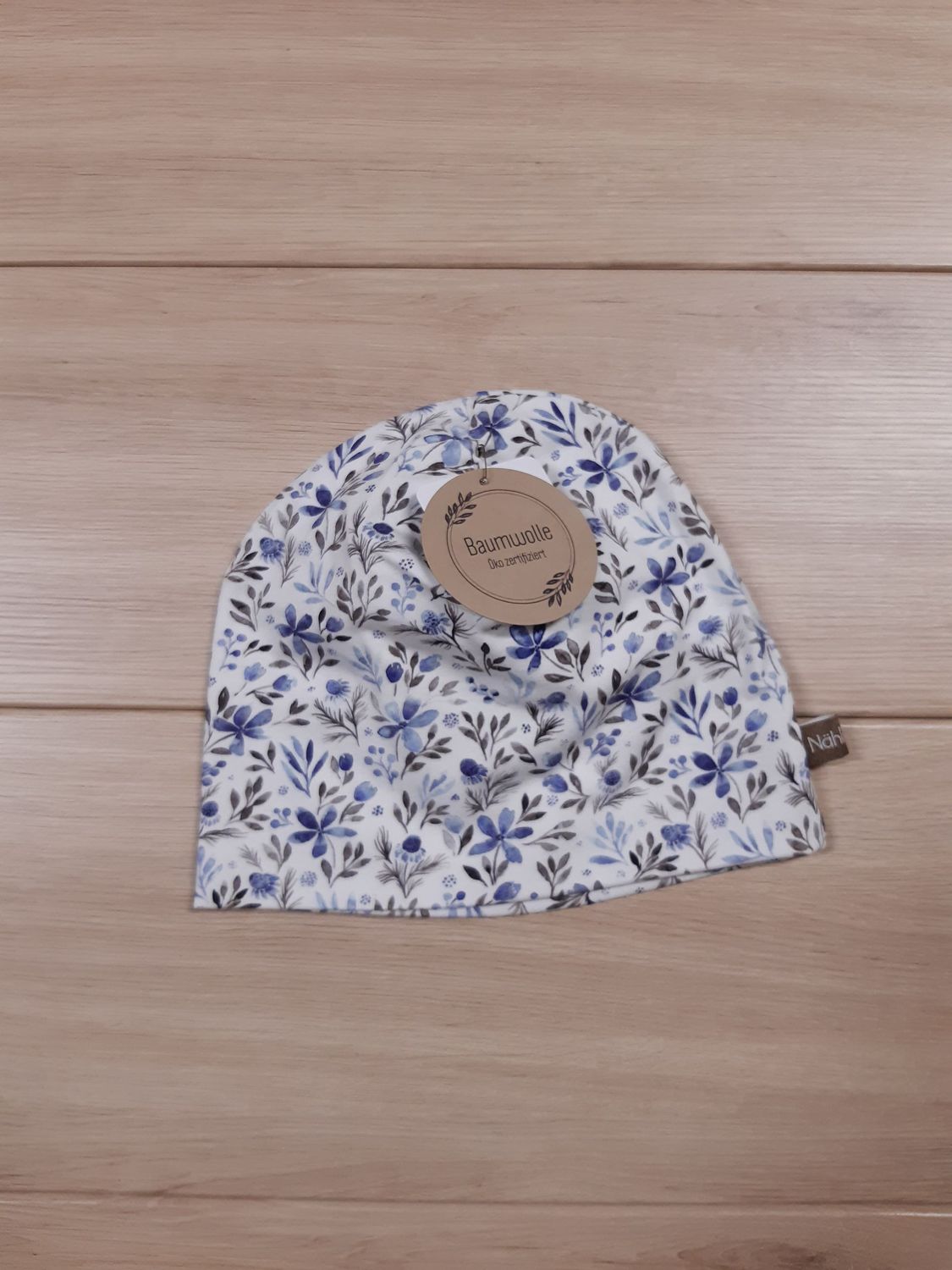 Übergangsmütze Blümchen jeansblau - verschiedene Größen Übergangsmütze Blümchen jeansblau - verschiedene Größen