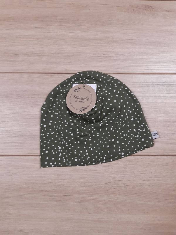 Übergangsmütze Dotties oliv - verschiedene Größen Übergangsmütze Dotties oliv - verschiedene Größen