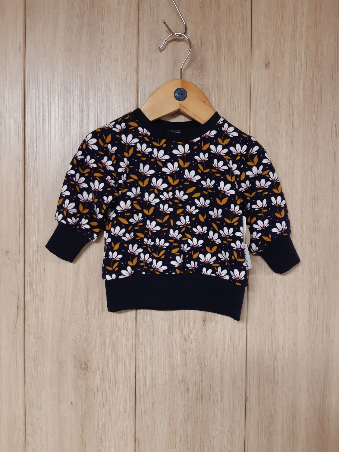 Sweater Blumen dunkelblau - Größe 62