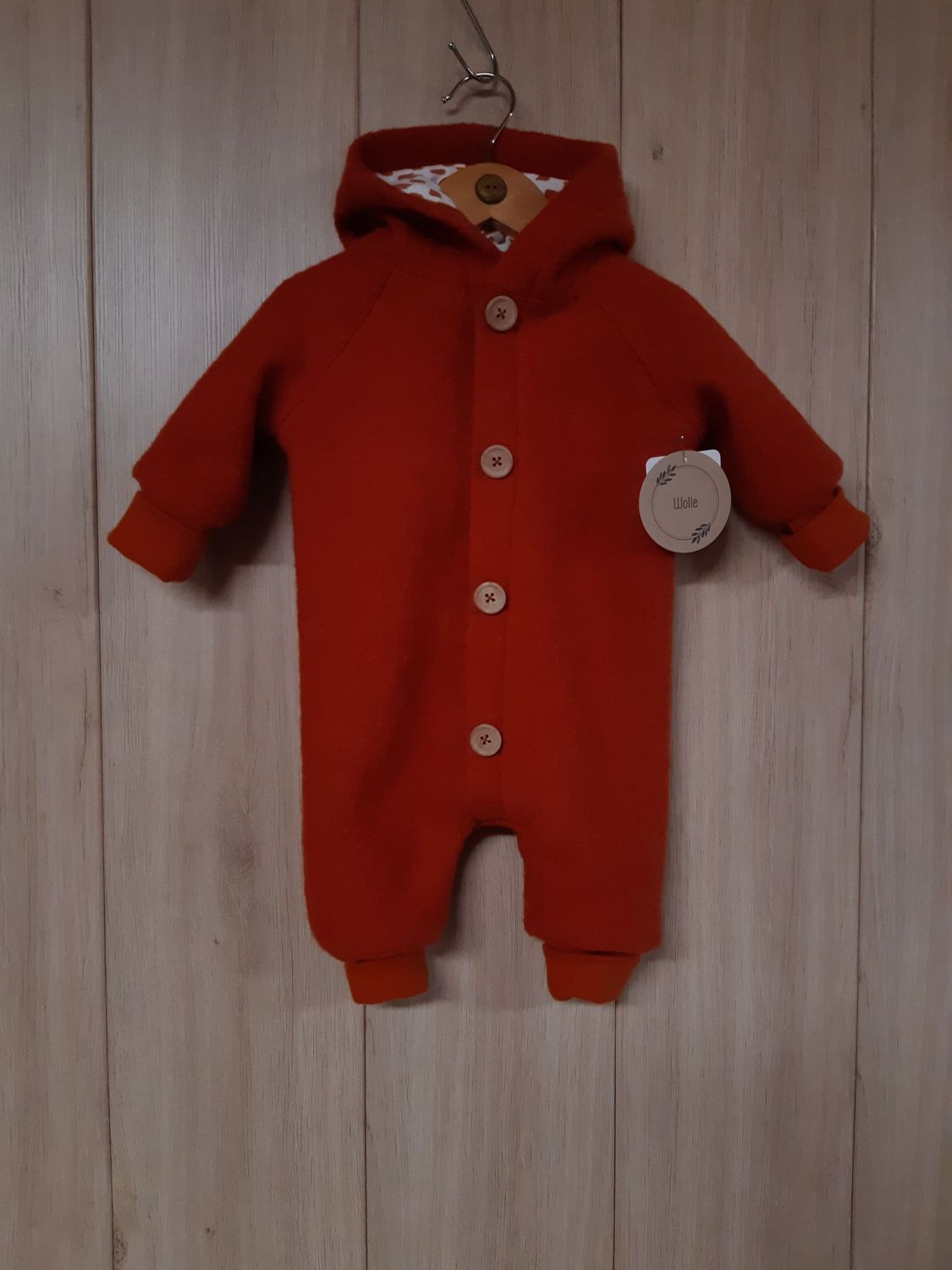 gefütterter Walkoverall Tupfen rostorange - verschiedene Größen gefütterter Walkoverall Tupfen rostorange - verschiedene Größen