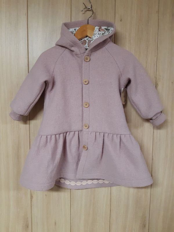 gefütterter Walkmantel Vögelchen rosè - Größe 98 gefütterter Walkmantel Vögelchen rosè - Größe 98
