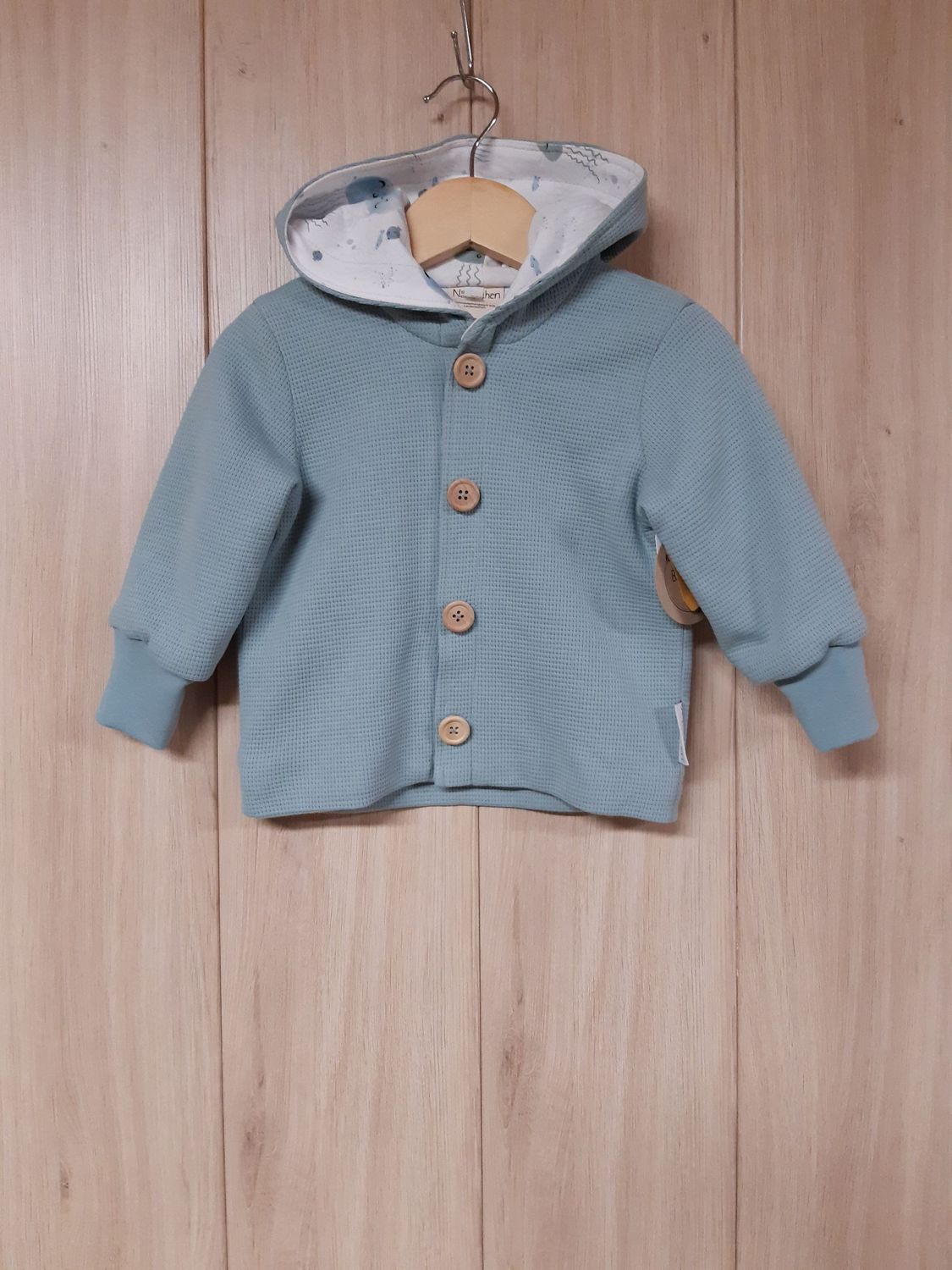 gefütterte Waffelstrick-Jacke - Größe 80