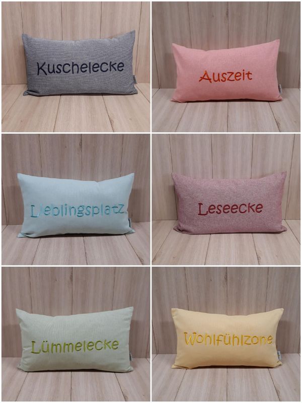 bestickte Kissenhülle rechteckig - verschiedene Farben & Größen bestickte Kissenhülle rechteckig - verschiedene Farben & Größen
