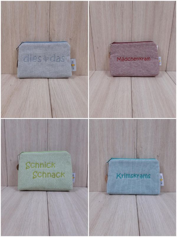 besticktes Täschle - verschiedene Farben & Größen besticktes Täschle - verschiedene Farben & Größen
