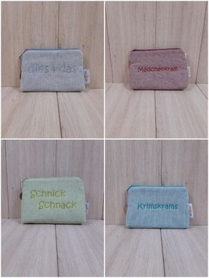 besticktes Täschle - verschiedene Farben & Größen besticktes Täschle - verschiedene Farben & Größen
