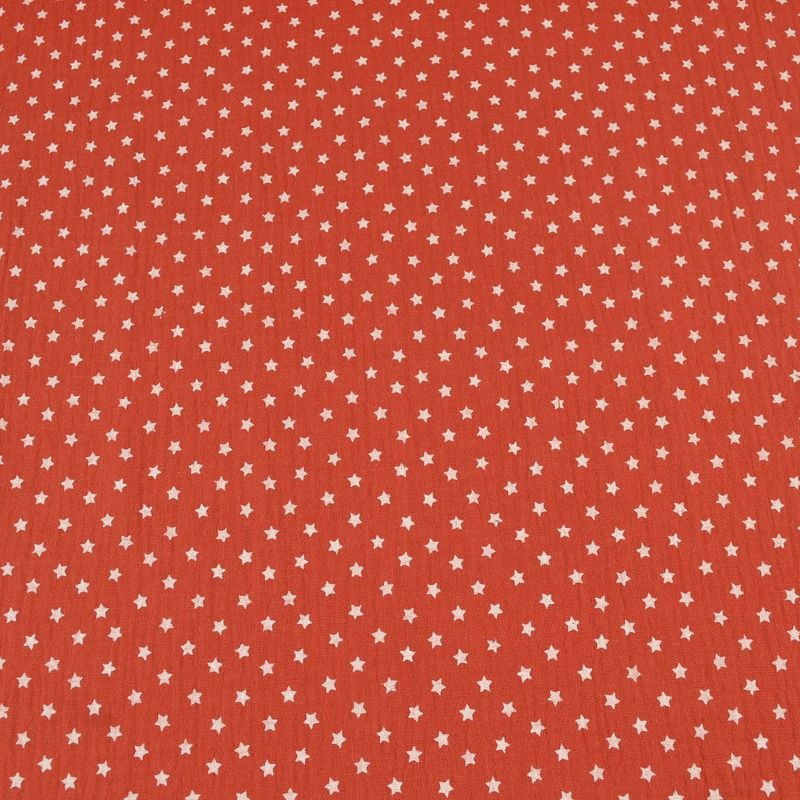 Meterware Musselin Sternchen rostorange