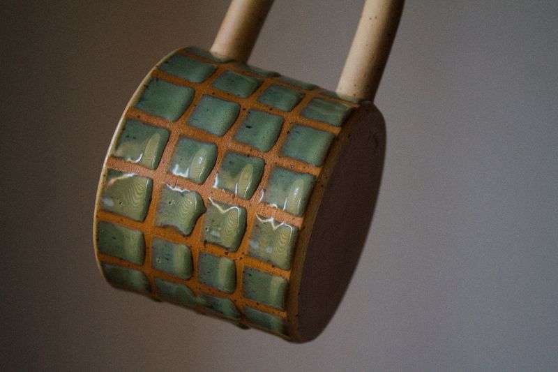 CHECKERED glaze mug