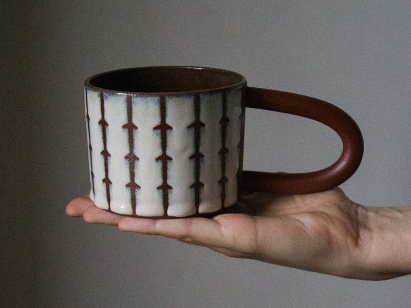 CHECKERED glaze mug