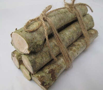 Set of 6 Mini Silver Hazel Logs Sticks Primitive Decor Craft Art Rustic Farmhouse Christmas Decoration