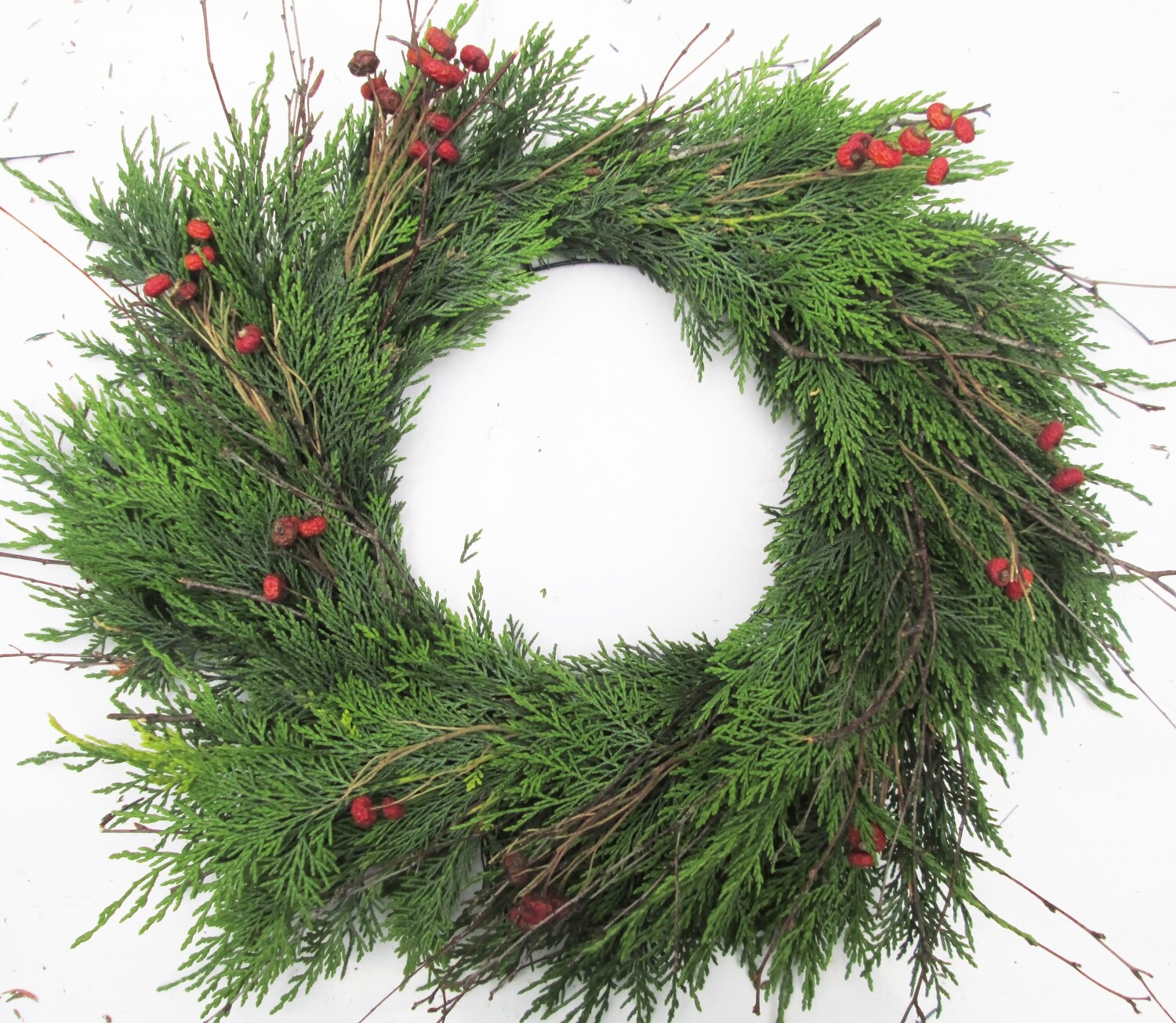 Large 12&quot; Natural Fresh Woodland Make Your Own DIY RED Christmas Wreath Making KIT
