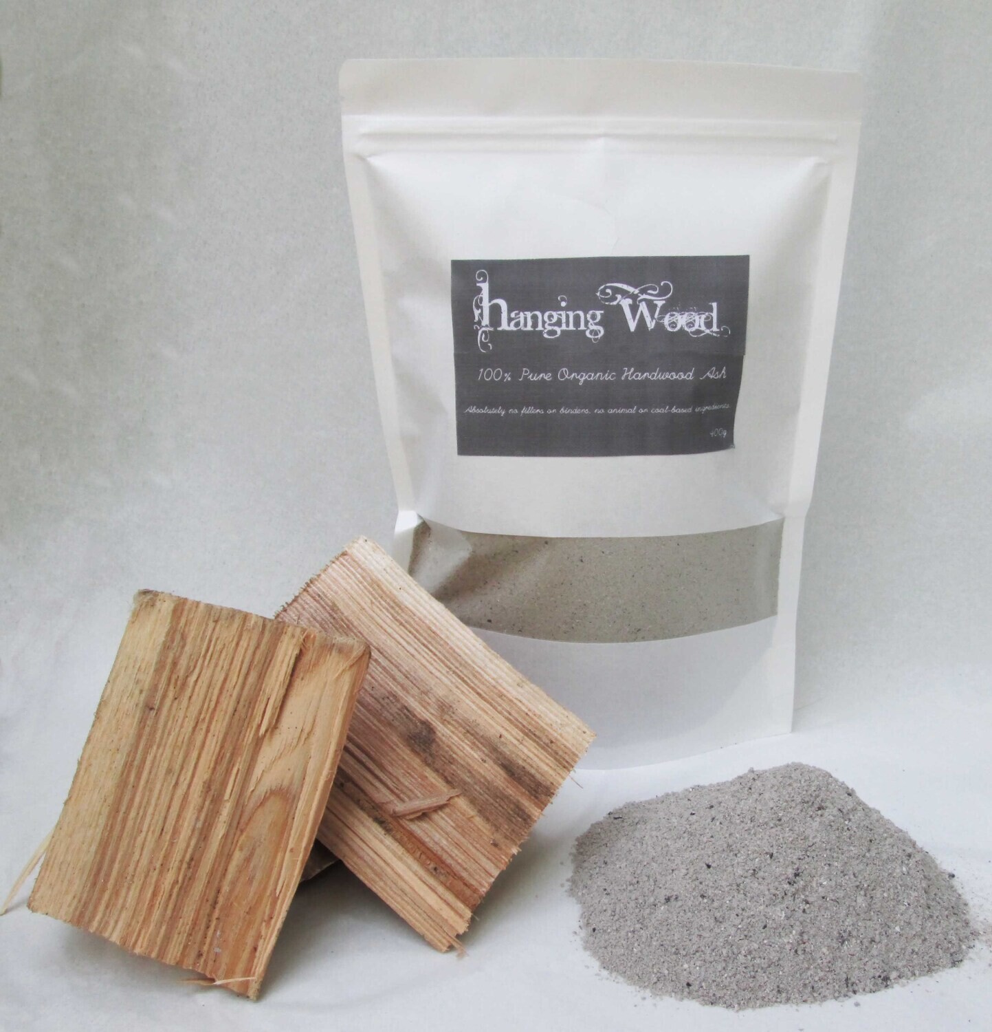 400g 100% Pure Organic Hardwood Wood Ash For Plant Care, Natural Fertilizer, Soapmaking, Natural Slug Deterrent