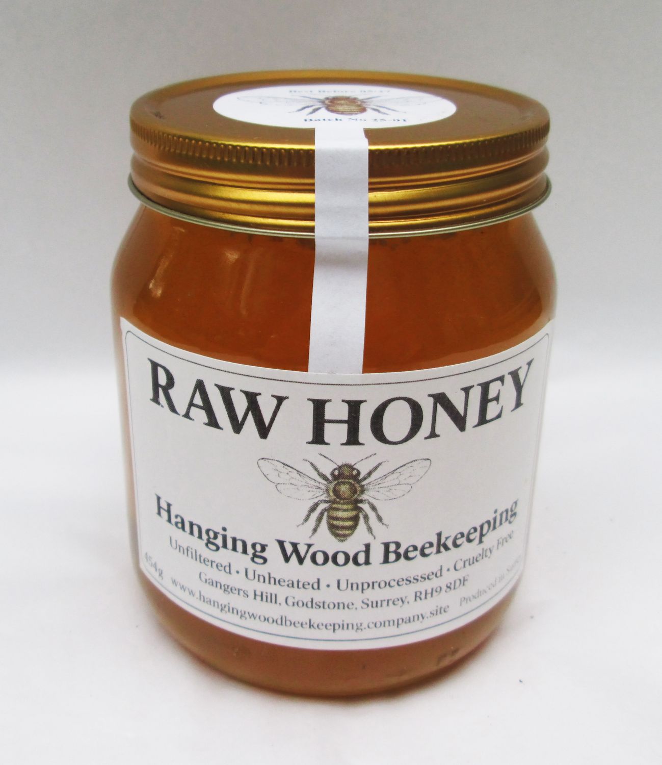 100% Raw Surrey Honey Unfiltered Unpasturised Cruelty Free 454g 1lb
