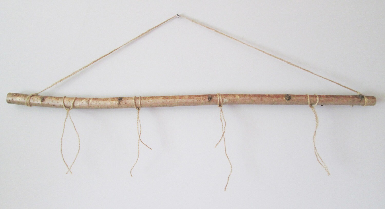 Natural Hazel Branch for Macramé &amp; Weaving – 3ft or 4ft Rustic Hanging Rail with Jute