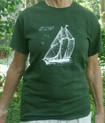 "Gaff Rigged Schooner" sailboat T shirts
