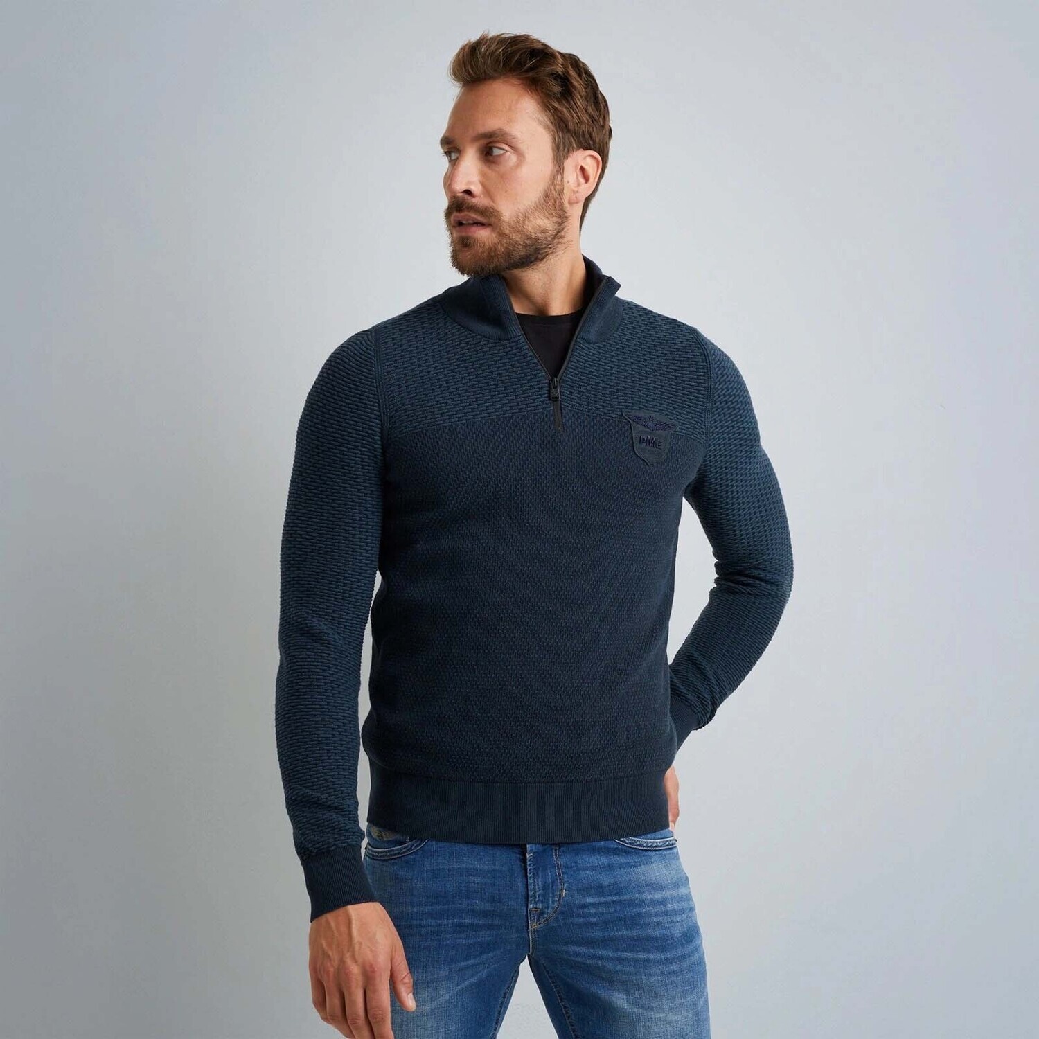 PME Legend | Katoenen Half Zip Pullover