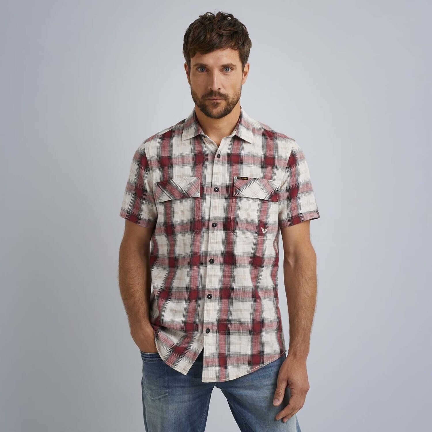 PME Legend | Korte Mouwen Geruit Overhemd PSIS2303232-2088