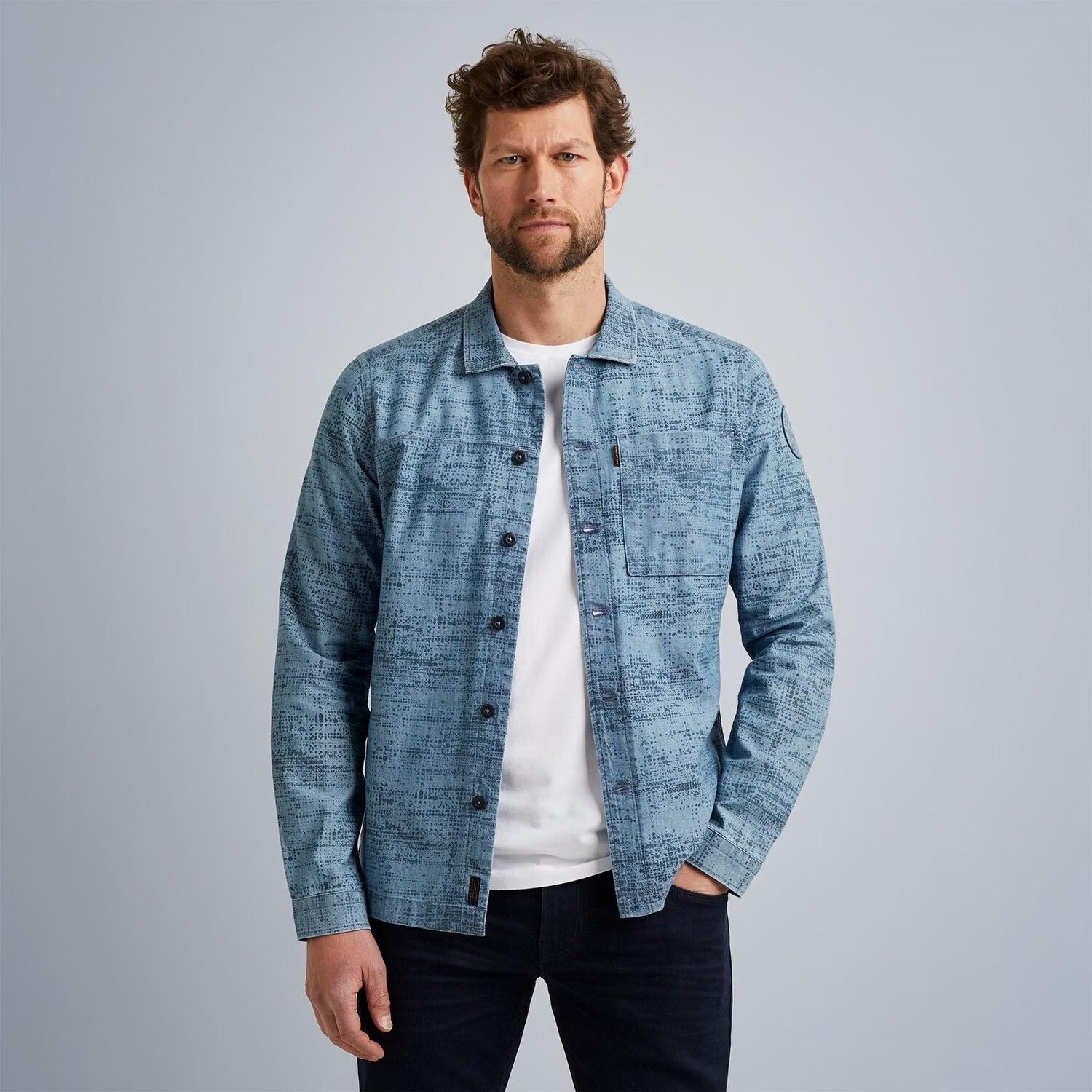 PME Legend | Lange Mouwen Chambray Overhemd PSI2306202-BLI