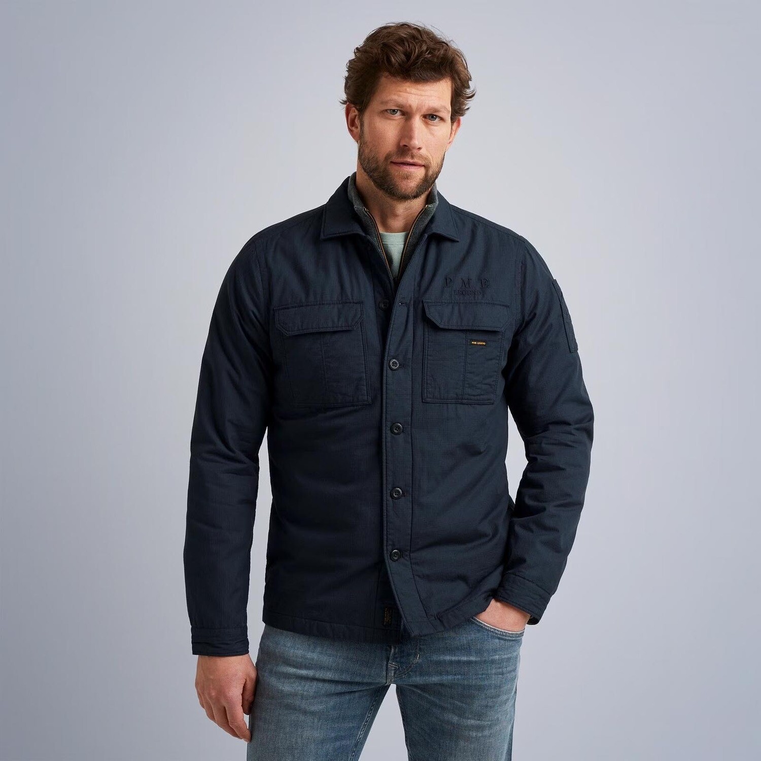 PME Legend | Shirt jacket met ribstructuur