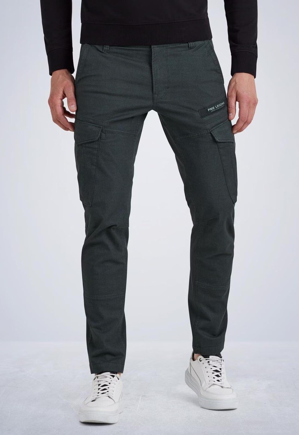 PME Legend | Nordrop tapered fit cargo broek met print PTR2308605-8040