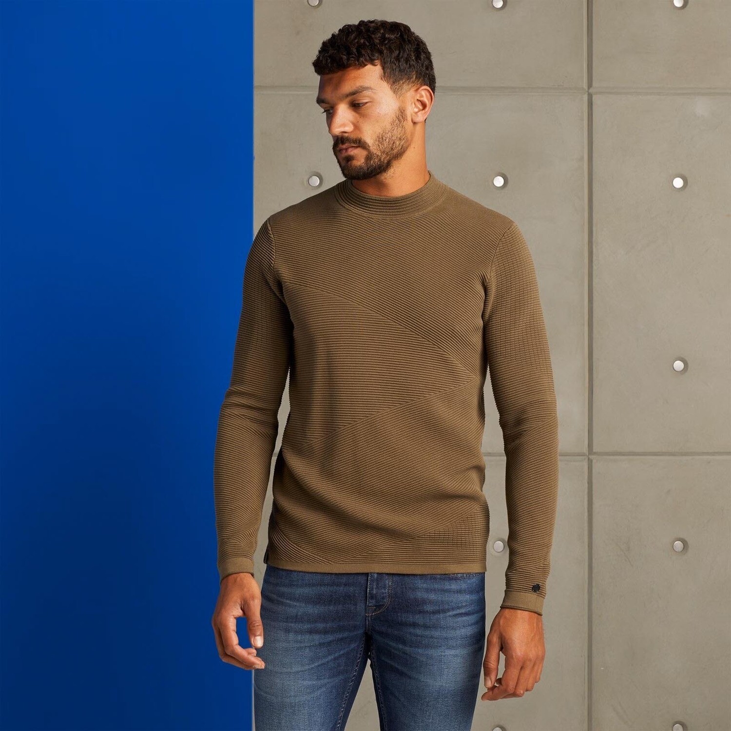 Cast Iron | Trui met mockneck CKW2309339-8076