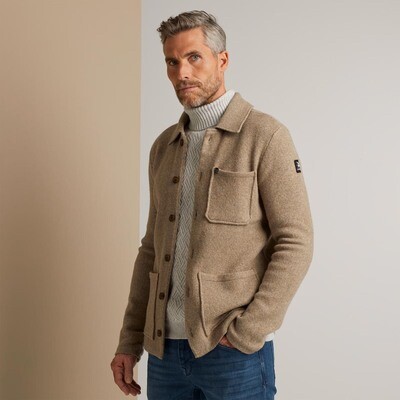 Vanguard | Shirt Jacket in een materiaalmix