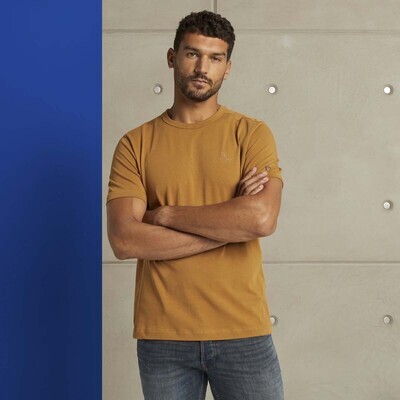 Cast Iron | T-shirt van 100% katoenen slub jersey