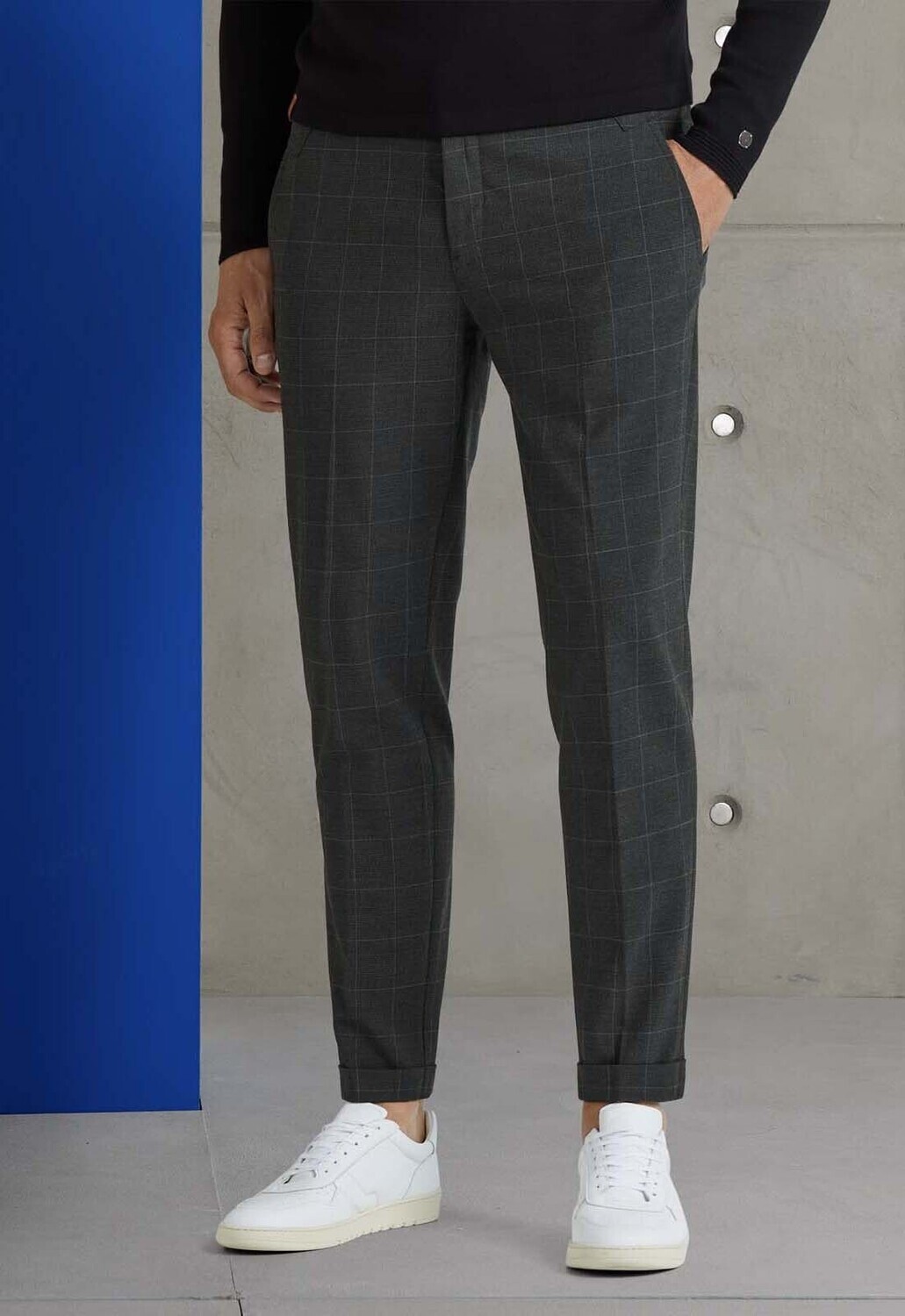 Cast Iron | Relaxed slim fit chino met ruitpatroon CTR2310605-6513