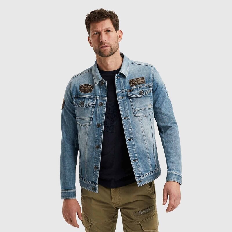 PME Legend | Denim jacket met comfort stretch PDJ2402703 SBD