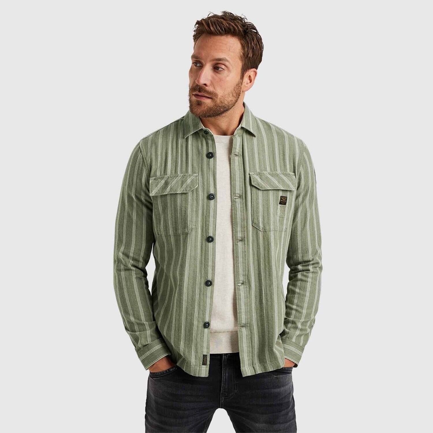 PME Legend | Shirt jacket van een linnenblend PSI2402212-6149