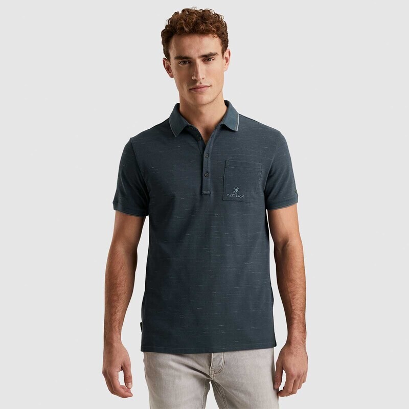 Cast Iron | Short sleeve polo injected cotton pique