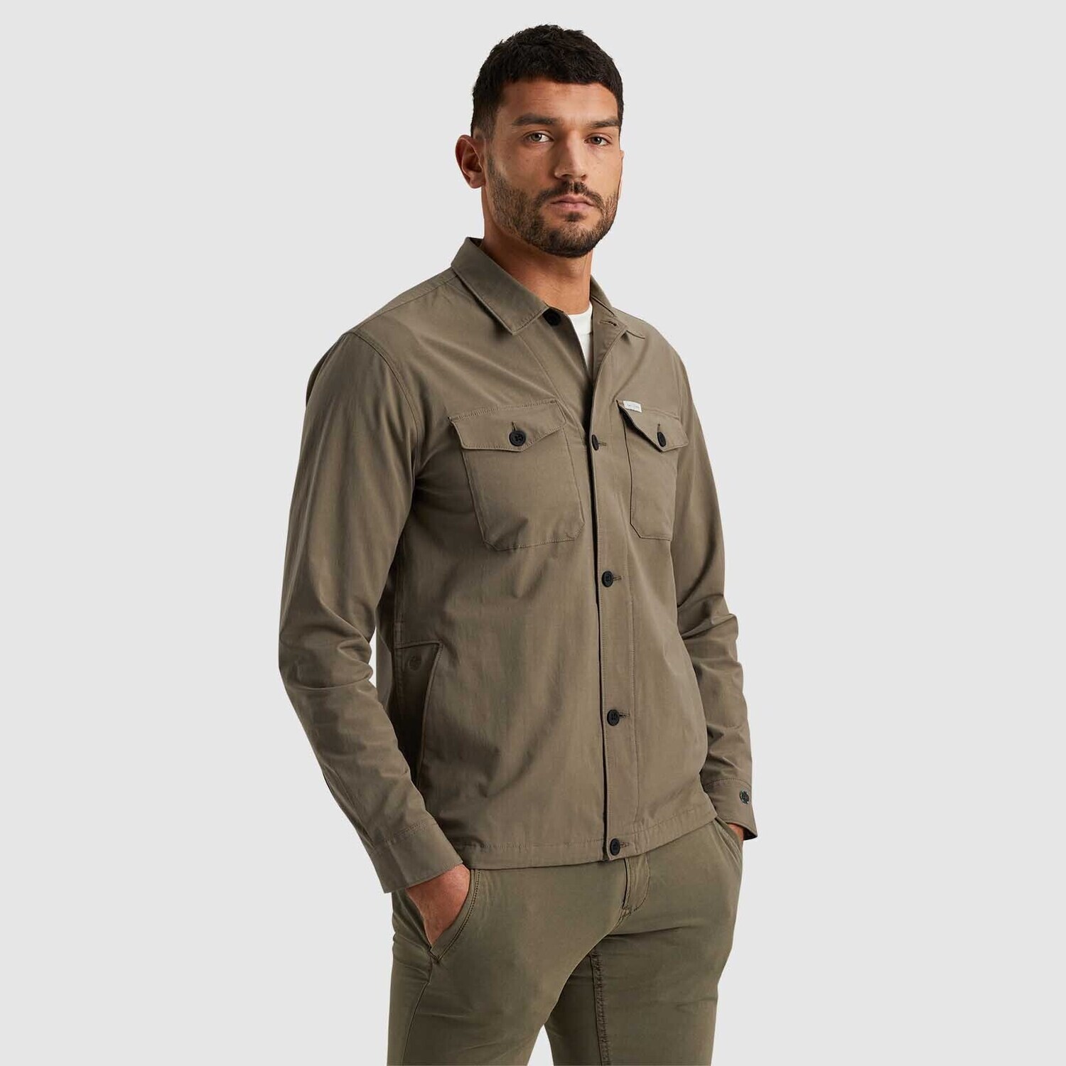 Cast Iron | Shirt jacket met stretch