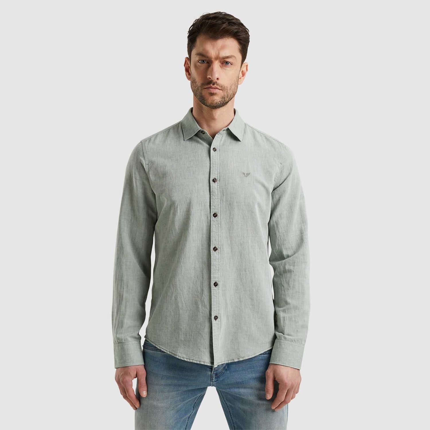PME Legend | Overhemd van katoen/linnen PSI2404200-6129