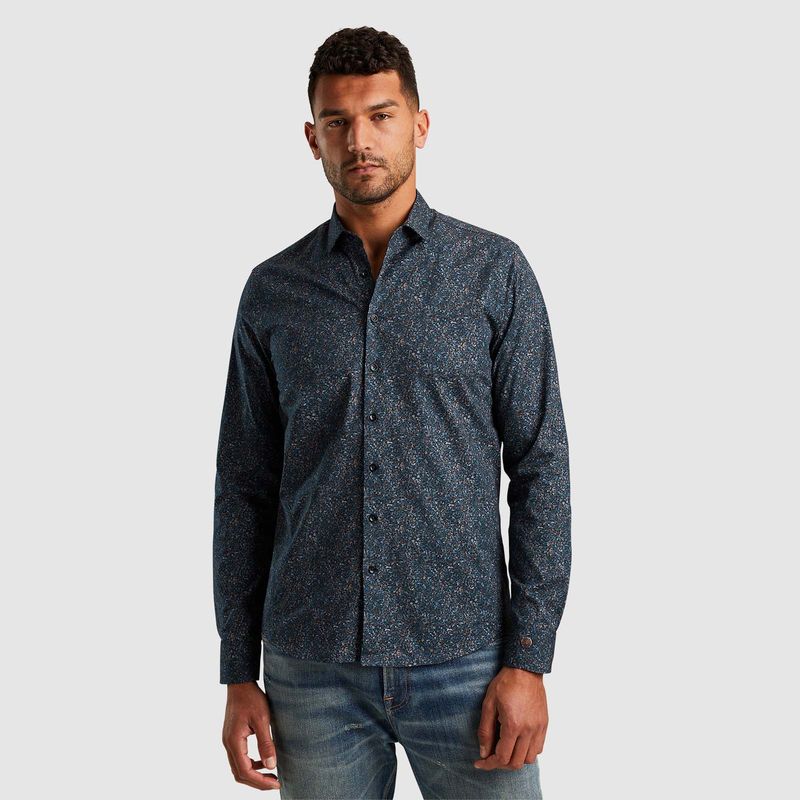 Cast Iron Long Sleeve Shirt A/O print on Pop Ombre Blue CSI2408203
