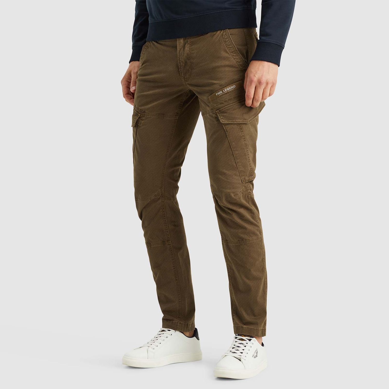 PME Legend | Nordrop tapered fit cargo broek met print PTR2408606-8072