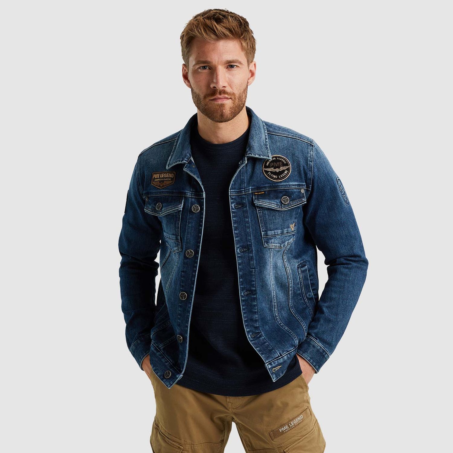 PME Legend | Denim jacket met comfort stretch PDJ2408703-PBD