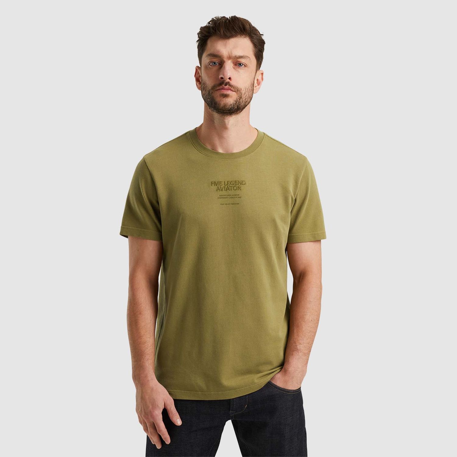 PME Legend | T-shirt met wafelstructuur PTSS2408564-6399