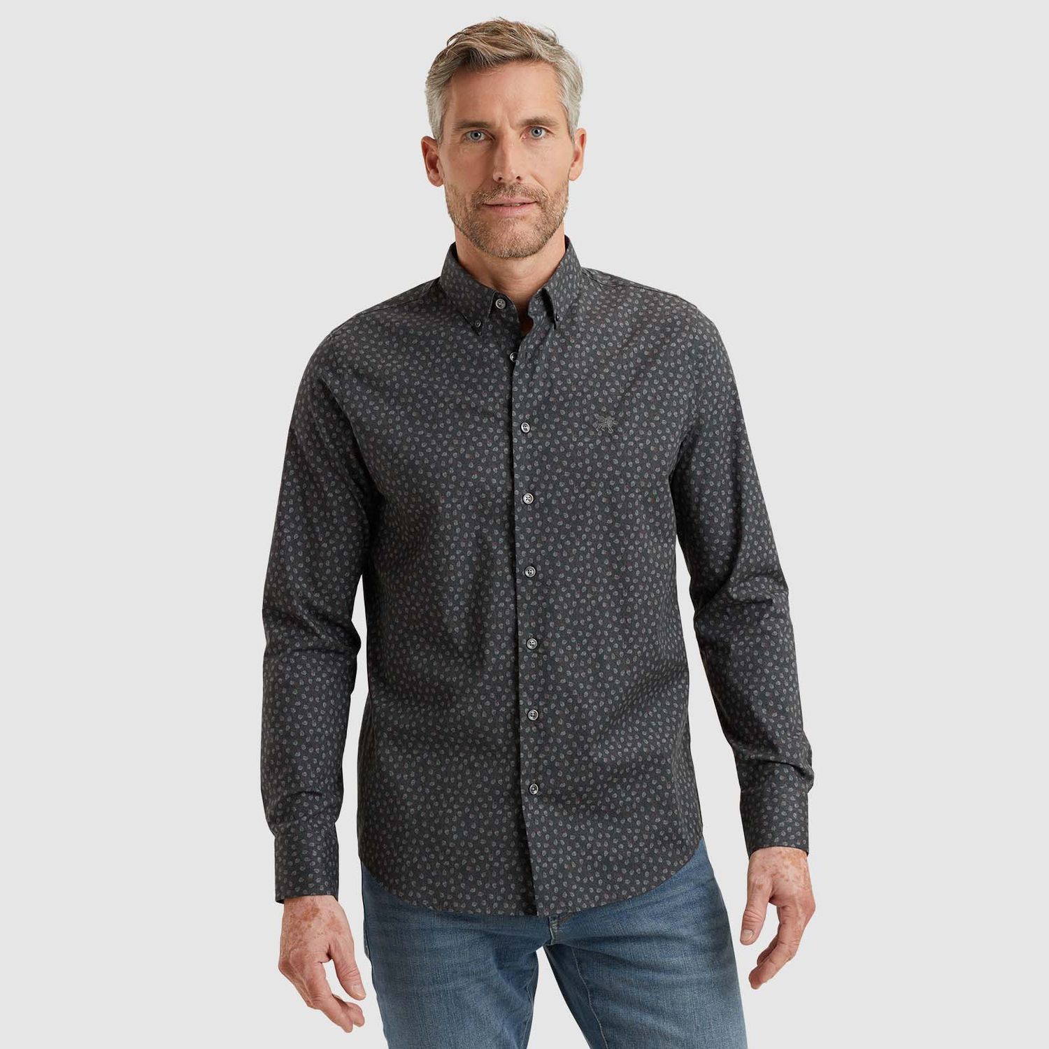 Vanguard Long Sleeve Shirt Print on poplin Forged Iron VSI2410240