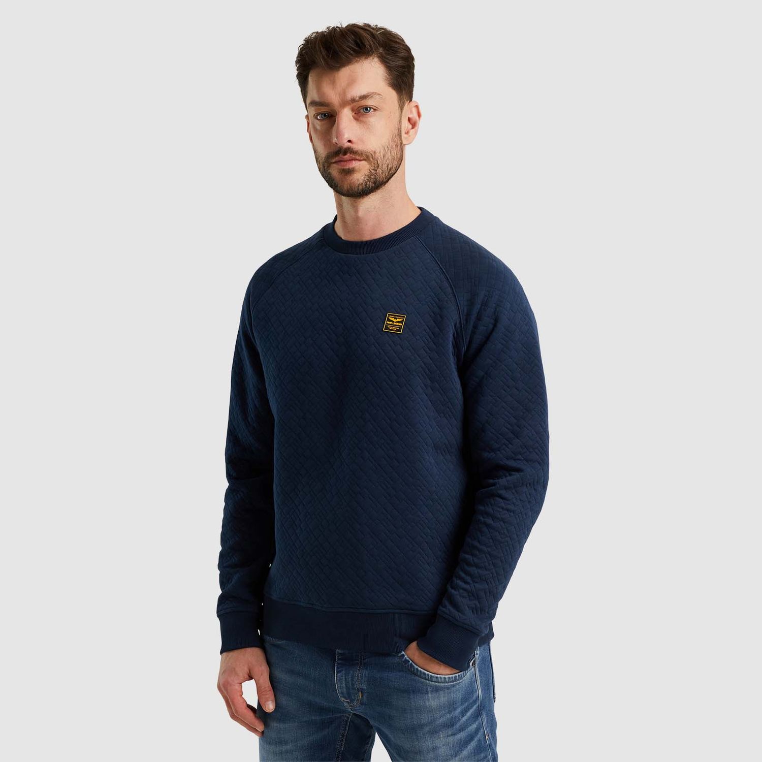 PME Legend | Sweatshirt van jacquard sweatstof PSW2410471-5426