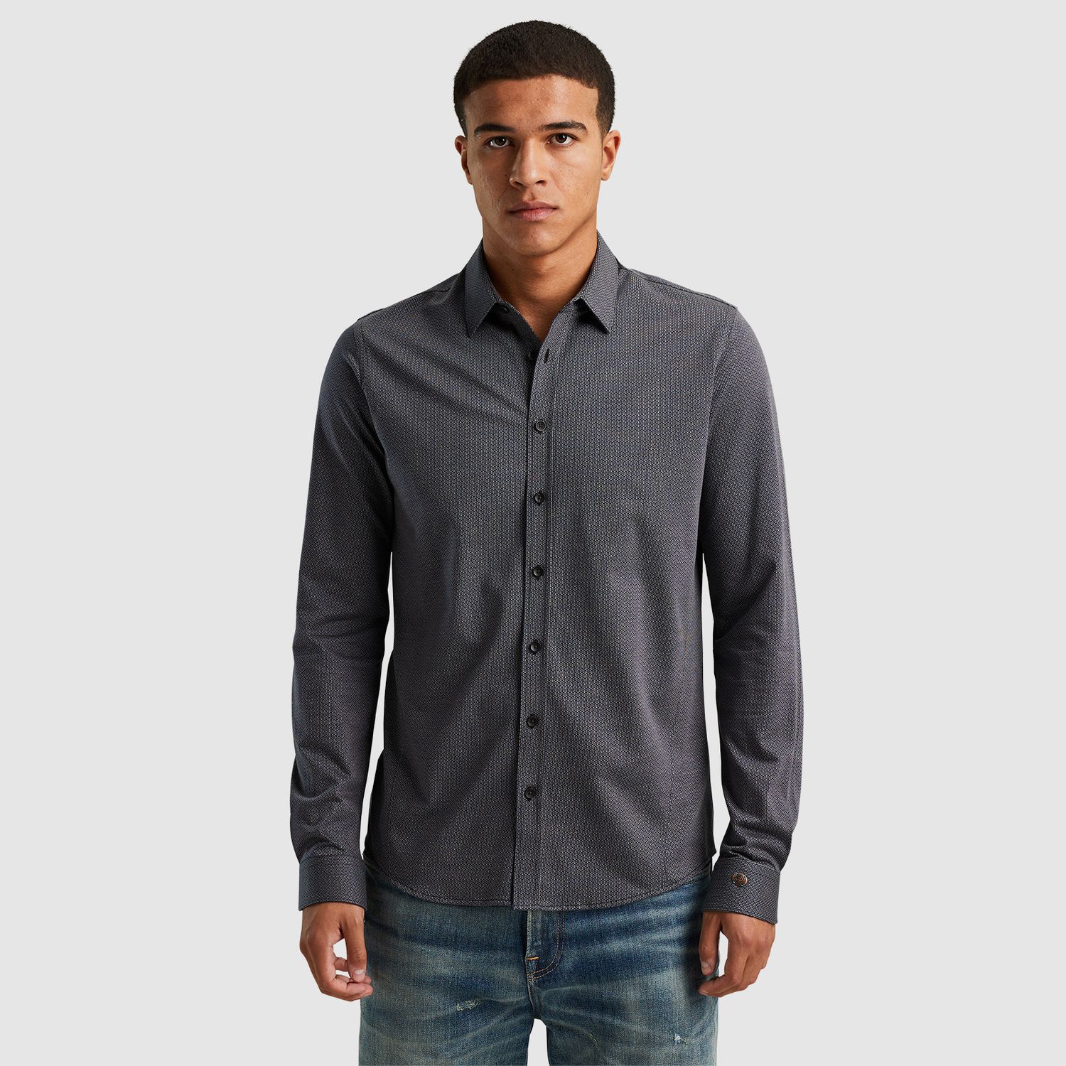 Cast Iron Long Sleeve Shirt Dobby jersey Sea Storm CSI2411272