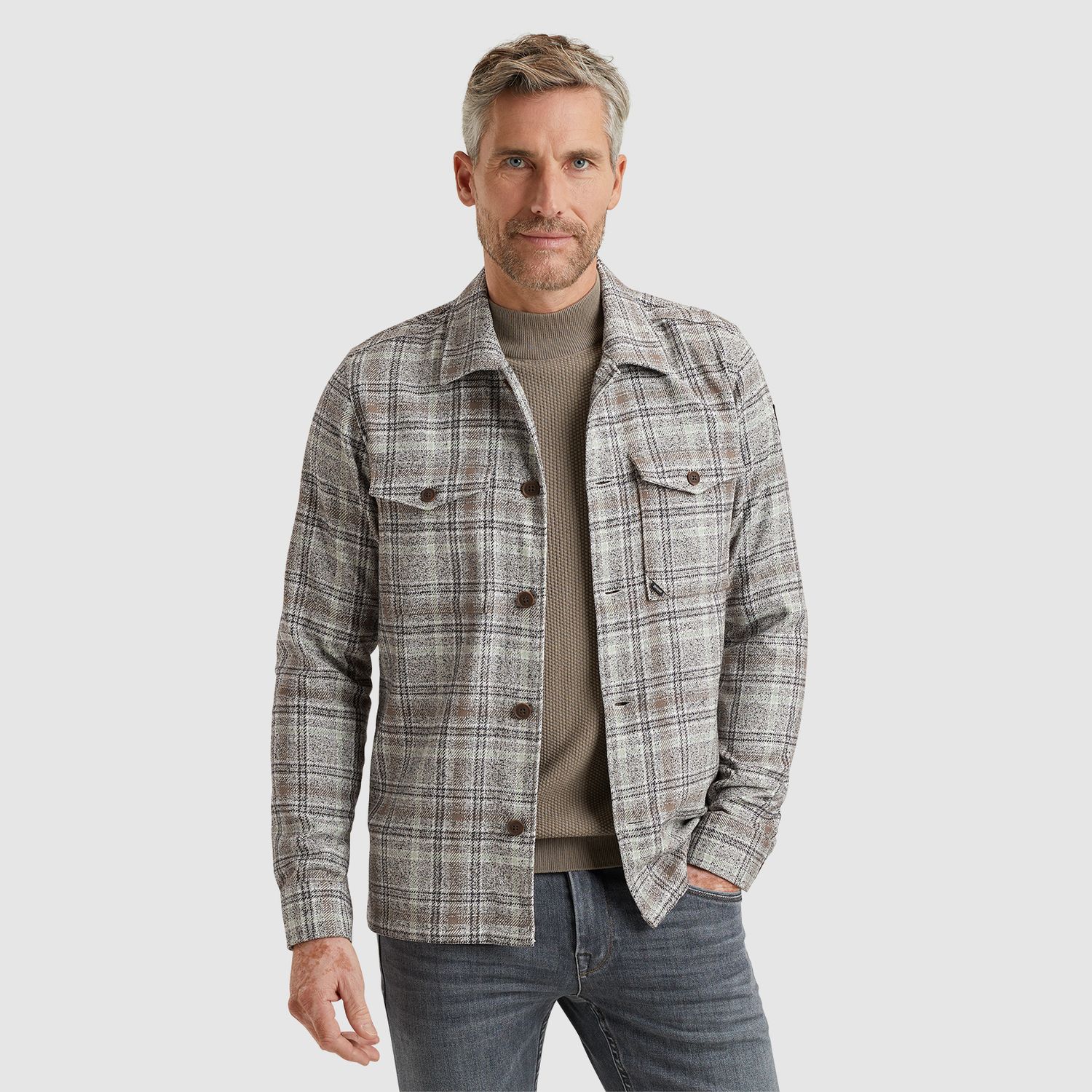 Vanguard Long Sleeve Shirt CF Boucle Check Jet Stream VSI2411267-7149