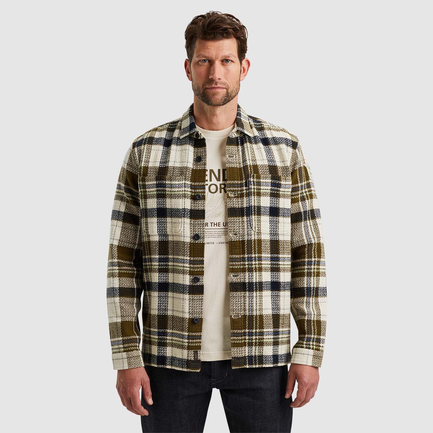 PME Legend | Overhemd met ruitpatroon PSI2411248-8035