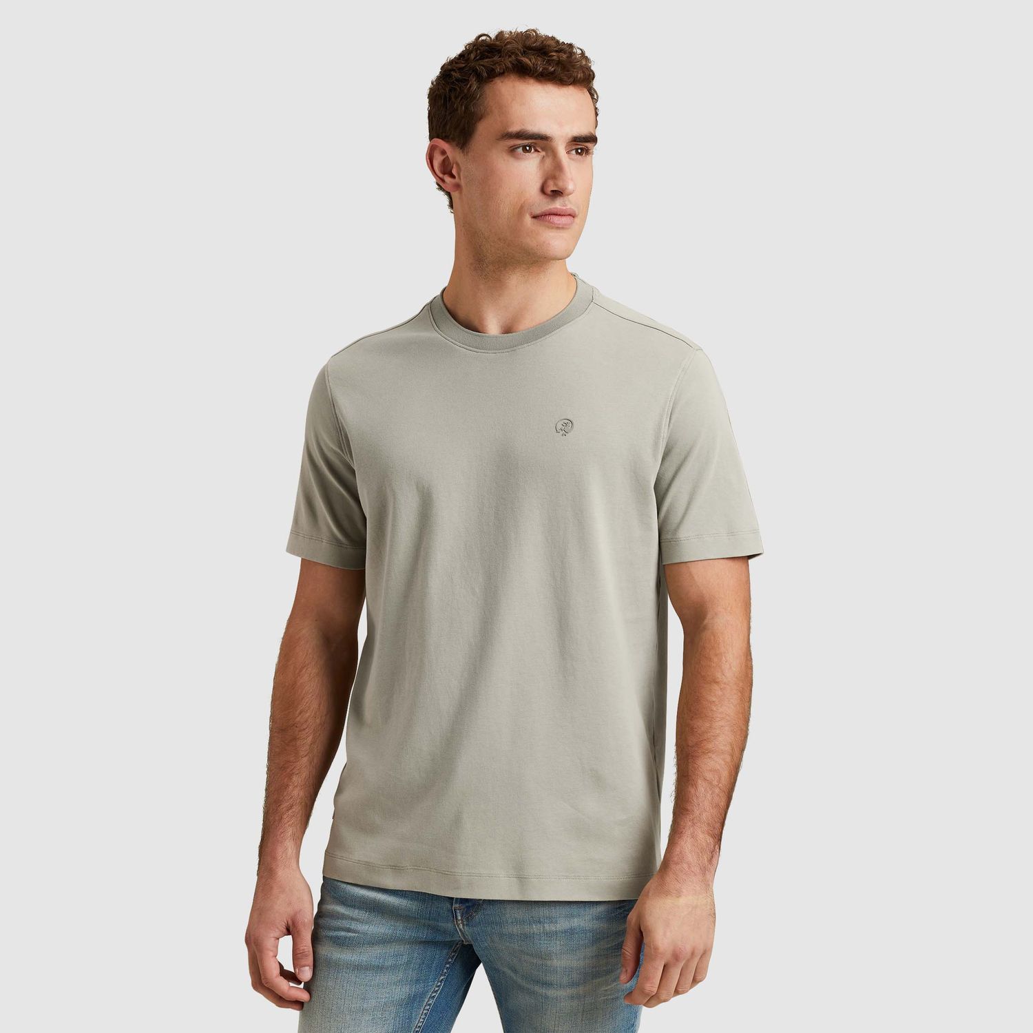 Cast Iron Short sleeve r-neck regular fit in Seagrass CTSS2502550