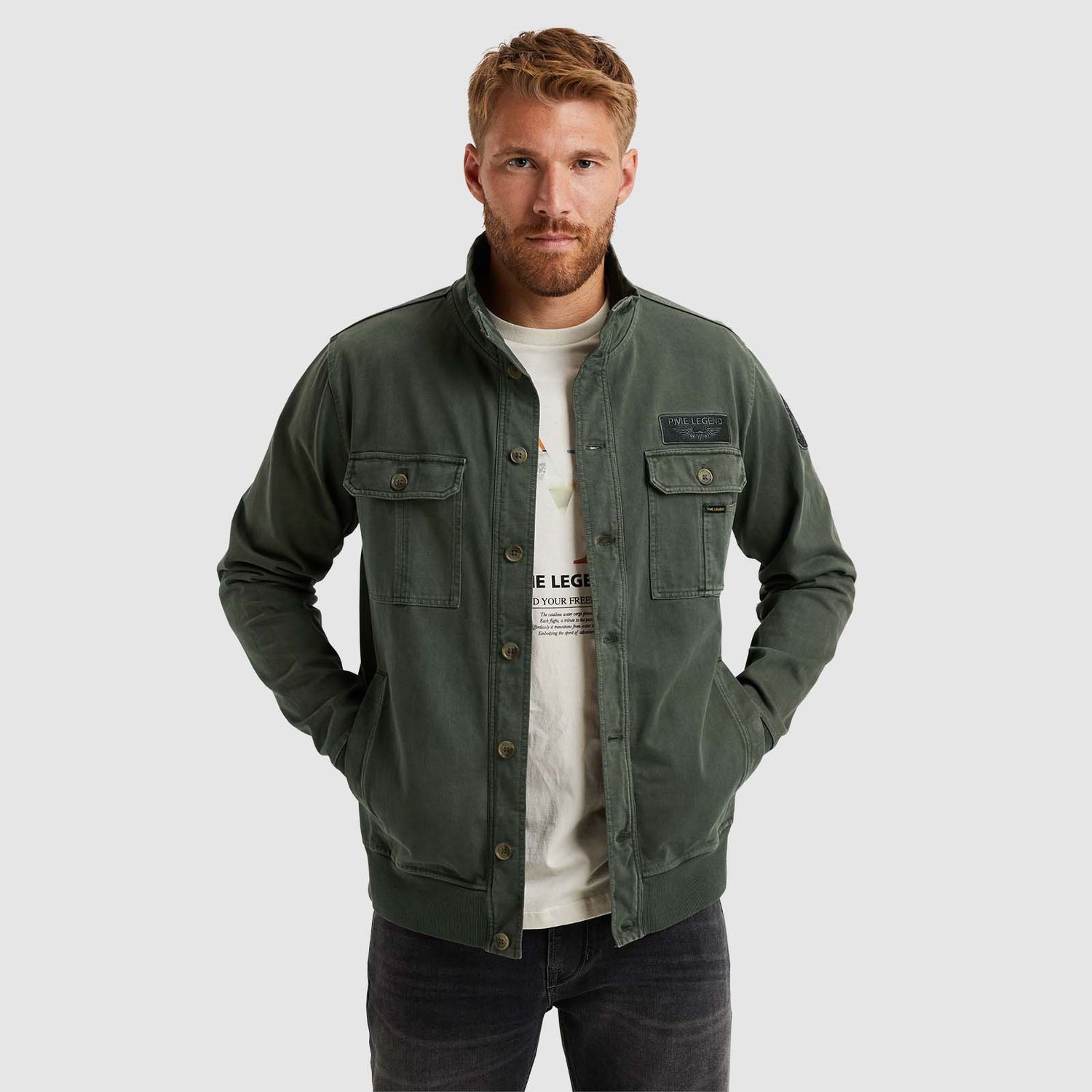 PME Legend | Sweat jacket met knoopsluiting PSW2502479-8039