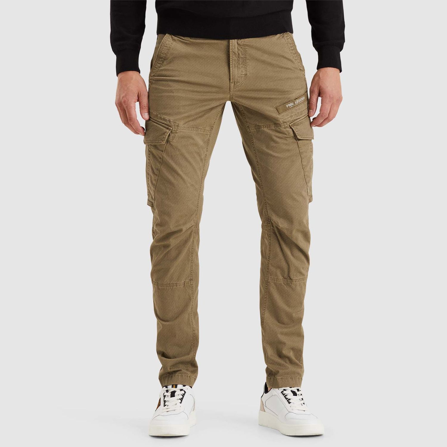 PME Legend | Nordrop tapered fit cargo broek met print PTR2502608-8013