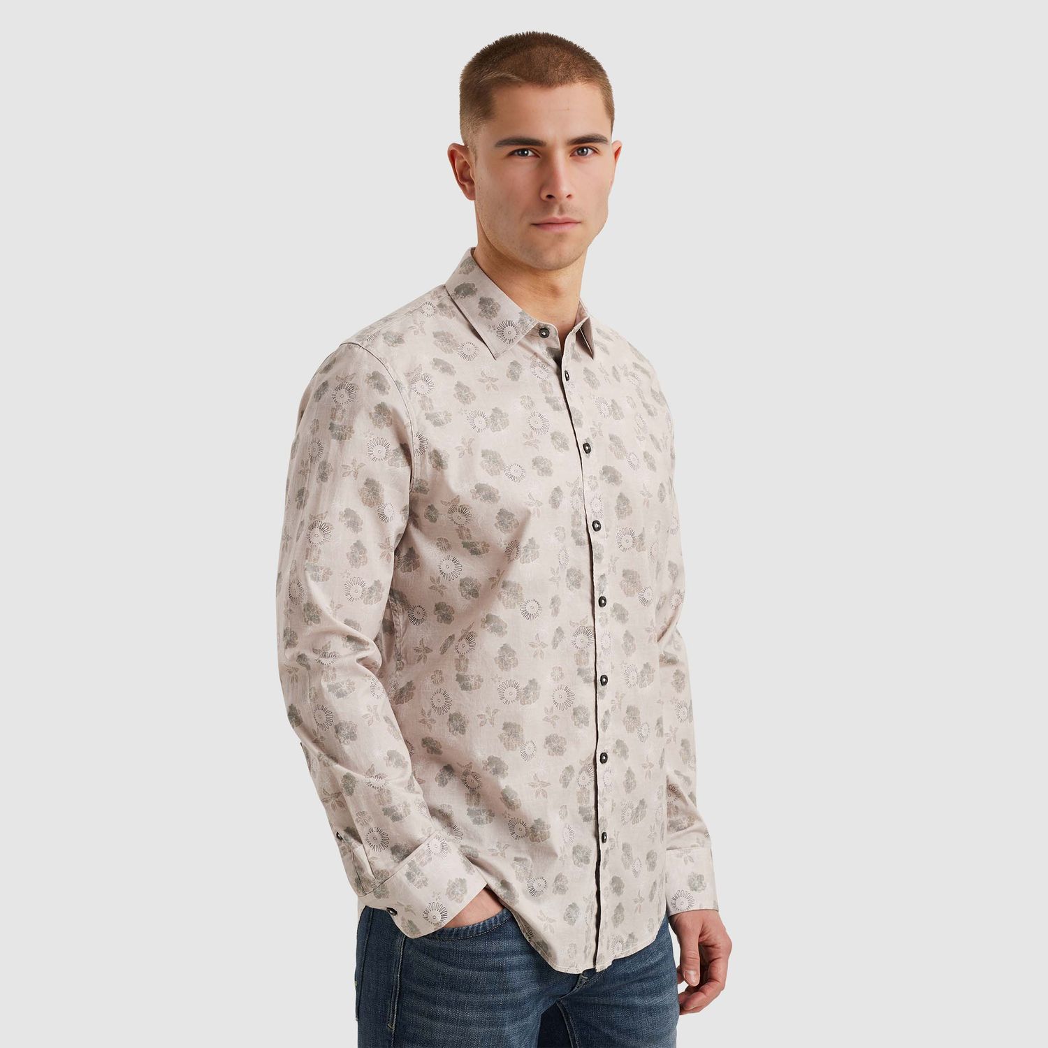 PME Legend Long Sleeve Shirt Print On fine po Birch PSI2502217-7011