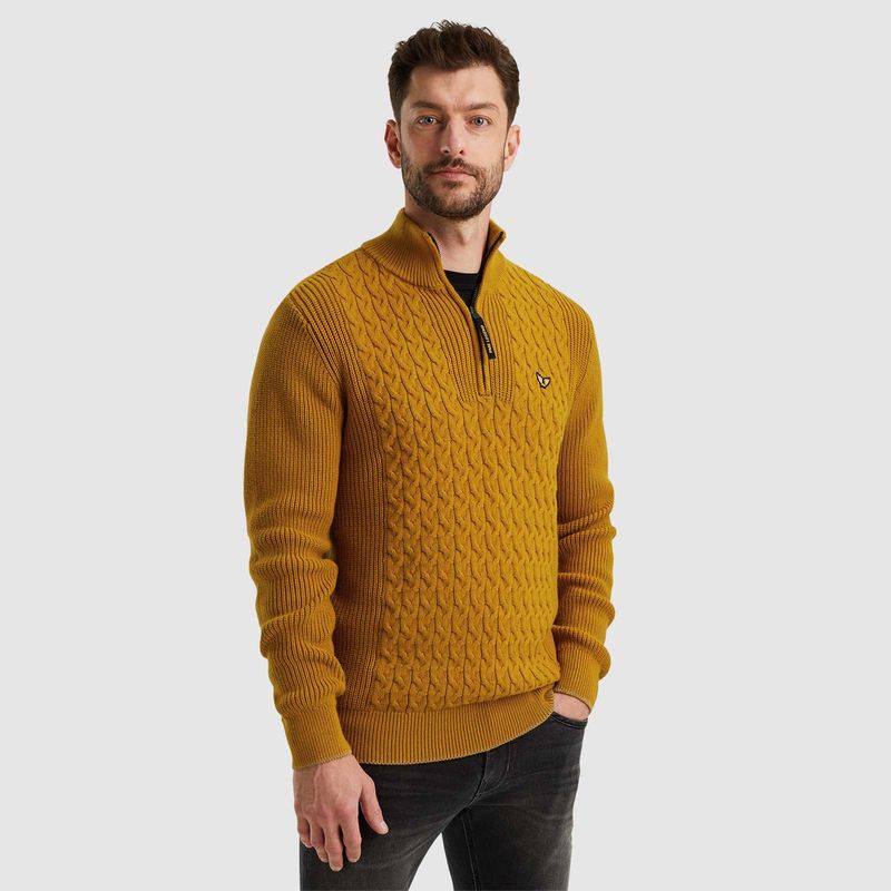 PME Legend | Half zip collar cotton mix cable PKW2410305-1119