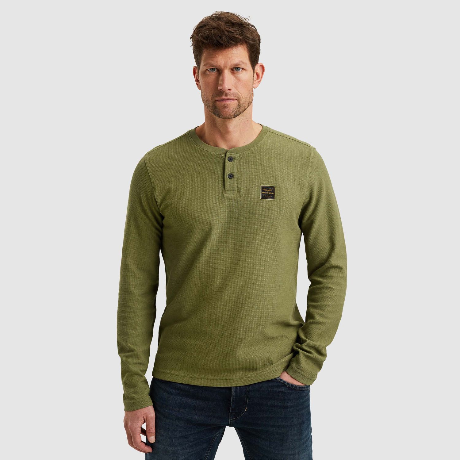PME Legend | T-shirt met knopen PTS2502553-6380