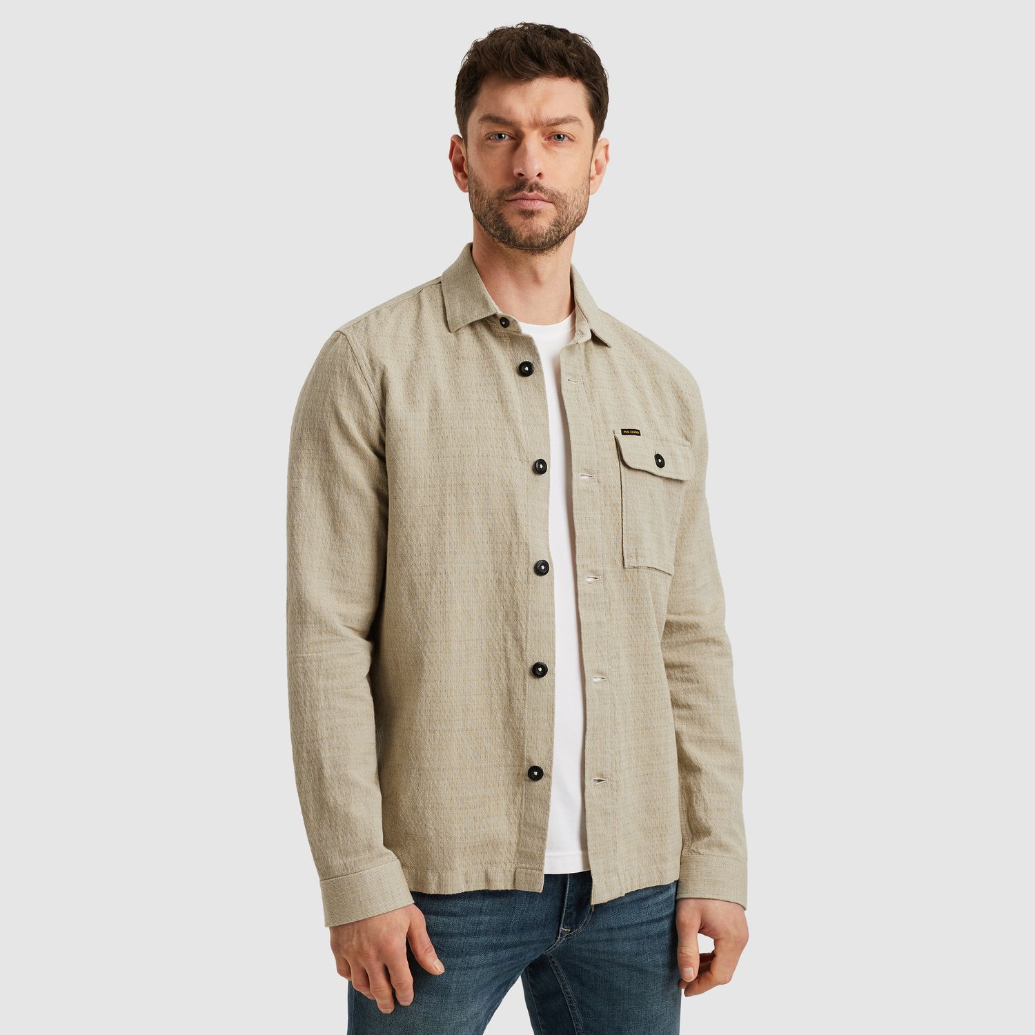 PME Legend | Shirt jacket van een katoen/linnen blend PSI2504203-6386