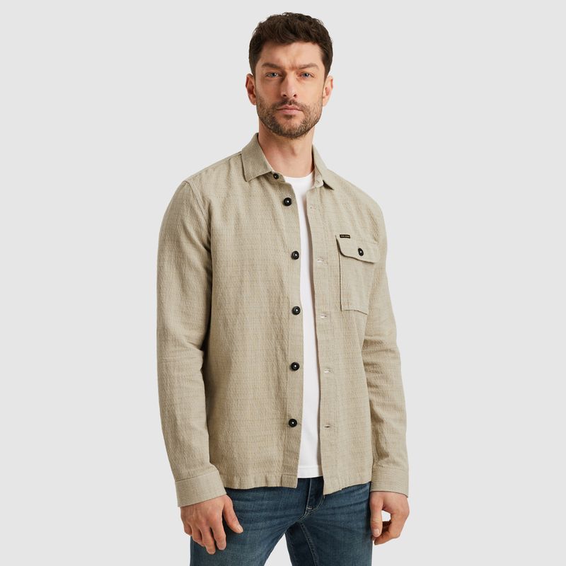 PME Legend | Shirt jacket van een katoen/linnen blend PSI2504203-6386