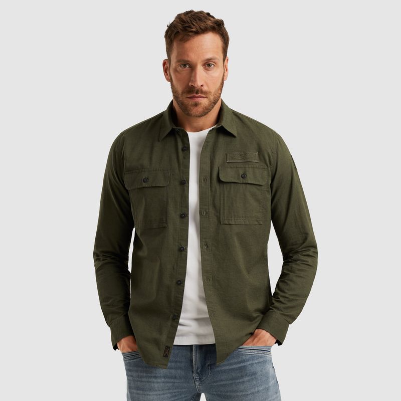 PME Legend | Overhemd van een katoen/linnenblend PSI2504201-6416